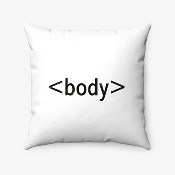 CSS Html Computer Science Scientist Pollow, Web Designer Design Admin Pillows, Body tag code Pollow,  Funny programer Art Spun Polyester Square Pillow