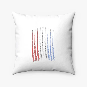 Red White Blue Air Force Flyover Spun Polyester Square Pillow