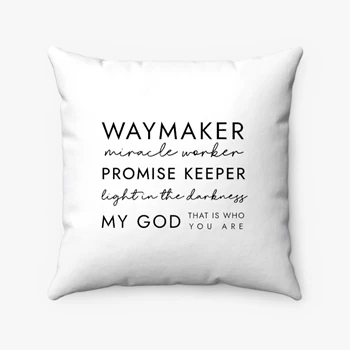 Christian Pollow, Waymaker Pillows, Religious Gifts Pollow, Religious  for Women Pillows, Faith Pollow,  Bible Verse Spun Polyester Square Pillow