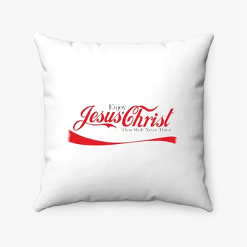 Jesus Christ Pollow, Thou Shalt Never Thirst Pillows, Jesus Gift Pollow, Religious Pillows, Religious Gift Pollow, Christian Gift Pillows,  Christian Spun Polyester Square Pillow