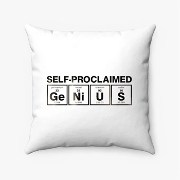 Self Pollow, Proclaimed Pillows, Funny Chemical Clipart Pollow, Cute Chemistry Spun Polyester Square Pillow