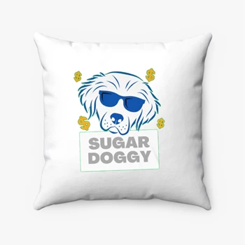 dog clipart Pollow, Sugar Doggy design Pillows,  Sweet Dog Graphic Spun Polyester Square Pillow