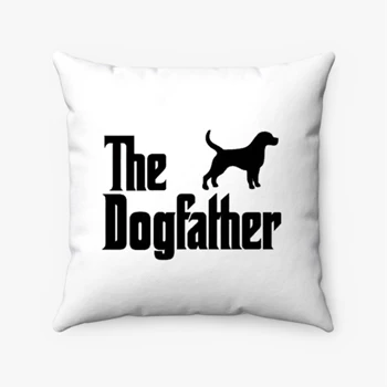 The Dogfather Pollow, Funny Animal Lover Dog Pillows,  Lover Gift Design. Pet clipart Spun Polyester Square Pillow