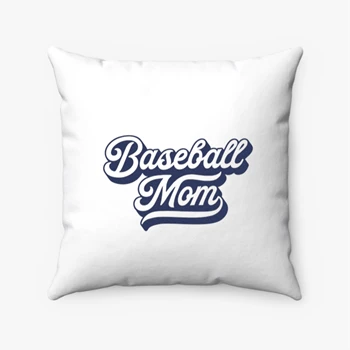 Baseball Mom Pollow, Silhouette Baseball mom design Pillows, Baseball mama design Pollow,  My mom love baseball design Spun Polyester Square Pillow