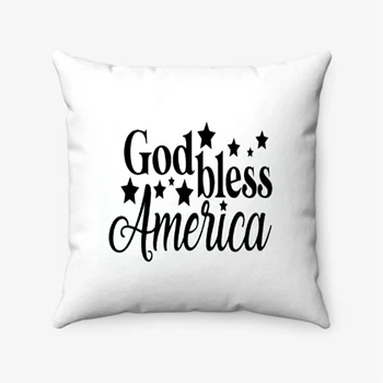 God Bless America Pollow, Happy 4th Of July Pillows, Freedom Pollow, Independence Day Pillows, 4th of July Gift Pollow,  Patriotic Spun Polyester Square Pillow