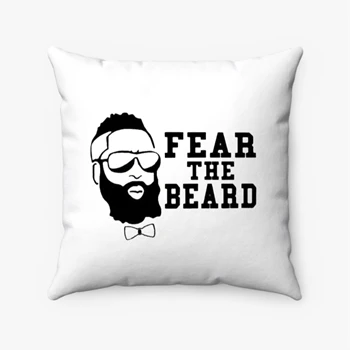 Fear The Beard Basketball Spun Polyester Square Pillow