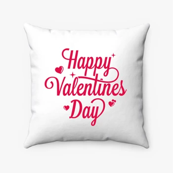 Happy valentine day Pollow, Happy heart clipart Pillows,  Valentine clipart design Spun Polyester Square Pillow