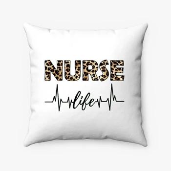 RN LPN Nurse Life Pollow, Leopard Cheetah Design Pillows,  Nursing clipart Spun Polyester Square Pillow