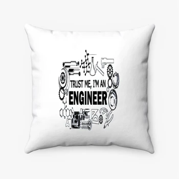 Engineer Science Humor Pollow,  Stylish Design Shirts Nerd Slogen Spun Polyester Square Pillow