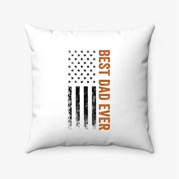 Father's day Best dad ever Pollow,  US american flag father day design Spun Polyester Square Pillow