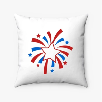 4th Of July Pollow, Independence Day Pillows, Fourth Of July Pollow, Patriotic Pillows, God Bless America Pollow, American Flag Pillows,  Red White Blue Spun Polyester Square Pillow