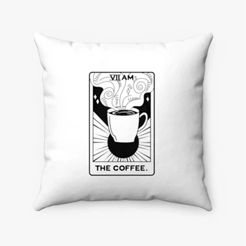 Crazy Dog Clipart Pollow, Coffee Tarot Card. Funny Morning Cup Pillows,  Fortune Teller Design Spun Polyester Square Pillow