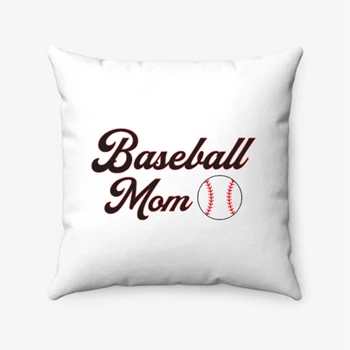 Baseball Mom Clipart Pollow,  Game Day Mother's Day Mama Graphic Spun Polyester Square Pillow