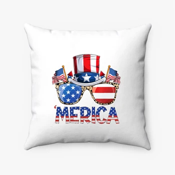 Patriotic Independence Day Pollow, 4th of July Gift Pillows, Independence  Gift Pollow, 4th of July Pillows, All American Mama Mini Design Pollow, Freedom Design Spun Polyester Square Pillow