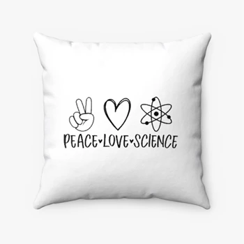 Peace love science design Pollow, teacher clipart Pillows,  science clipart Spun Polyester Square Pillow