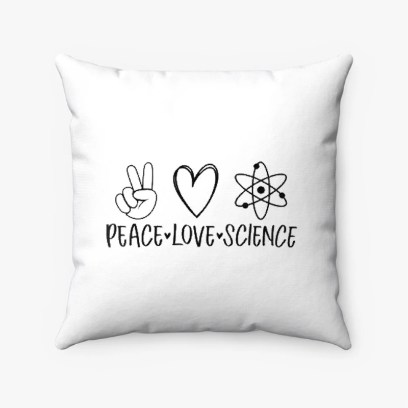 Peace love science design, teacher clipart, science clipart- - Spun Polyester Square Pillow