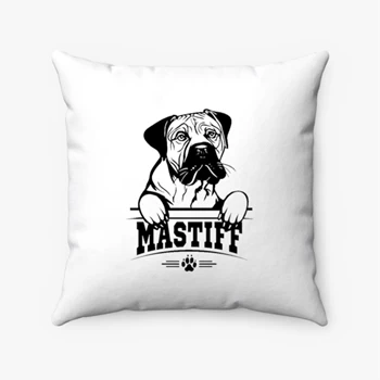 Mastiff Design Pollow, Love Dogs Pillows, Cute Puppy Pollow,  Dog Pet Spun Polyester Square Pillow