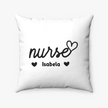 Personalized Nurse Pollow, Custom Nurse Pillows, Nurse Pollow, Nursing School Pillows, Nurse Gift Pollow, Cute Nurse Pillows,  Nurse Heart Spun Polyester Square Pillow