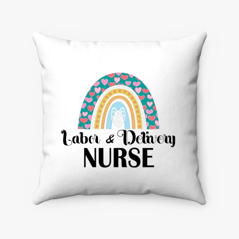 Labor and Delivery Nurse Clipart, L&D Nurse Design, Delivery Nurse Lifeline Graphic, Nurses Superhero Gift, Heartbeat Delivery Nurse- - Spun Polyester Square Pillow