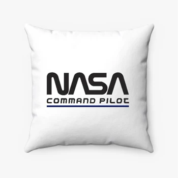 Nasa Command Pilot Design Pollow,  Nasa Funny Pilot Graphic Spun Polyester Square Pillow