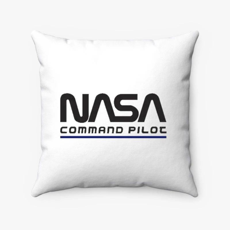 Nasa Command Pilot Design, Nasa Funny Pilot Graphic- - Spun Polyester Square Pillow