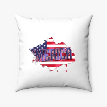 Fourth of July Pollow, 4th of July Pillows, Patriotic Pollow, America Pillows, Independence Day Pollow, Memorial Day Pillows,  American Flag Spun Polyester Square Pillow
