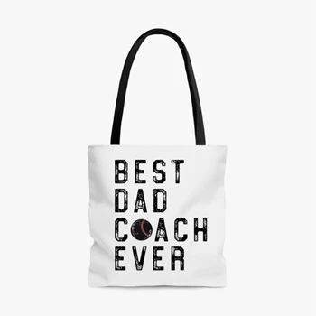 Best Dad Baseball Coach Ever Design Bag, Baseball Dad Coaches Graphic Tole Bag,  Fathers Day Design AOP Tote Bag