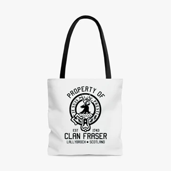 Property of Clan Foster Swea Bag, Lallybroch Scotland Swetie Tole Bag, Outlander Book Series Handbag, Jamie Fraser Sweat Bag,  Outlander Tv Series Swetie AOP Tote Bag