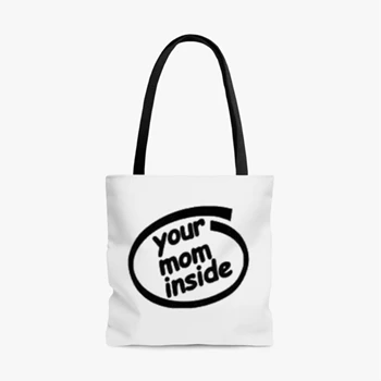 Your mom inside Bag, fun mom design Tole Bag,  funny mom clipart AOP Tote Bag