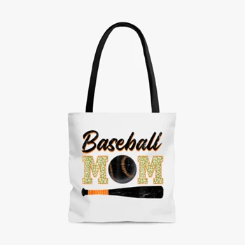 Baseball Mom Clipart Bag, mother day Graphic Tole Bag,  Baseball Mom Design AOP Tote Bag