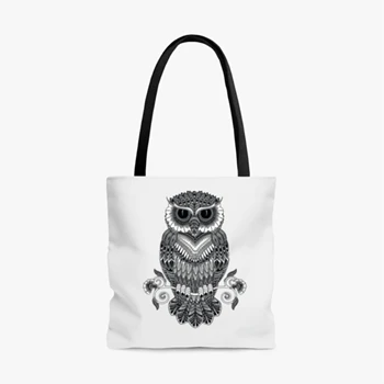 Night Owl Baseball Raglan Design Bag,  Geometric Tribal Graphic AOP Tote Bag