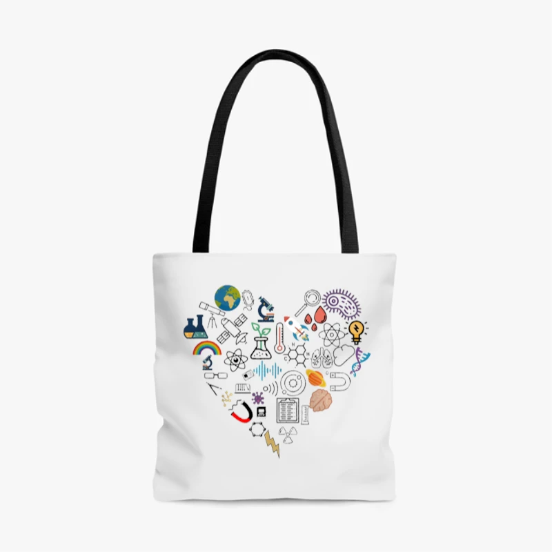 science heart Sweat clipart,Stem heart design. science Student Gift, Science graphic, Technology student- - AOP Tote Bag
