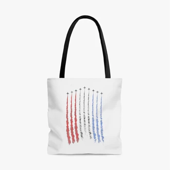 Red White Blue Air Force Flyover AOP Tote Bag