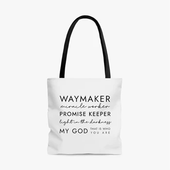 Christian Bag, Waymaker Tole Bag, Religious Gifts Handbag, Religious  for Women Bag, Faith Tole Bag,  Bible Verse AOP Tote Bag