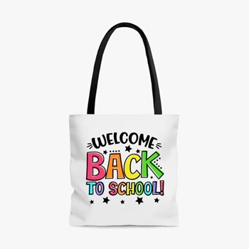 Welcome Back To School Bag, Funny Teacher Tole Bag, Gift for Teacher Handbag, Kindergarten Teacher Bag,  School AOP Tote Bag
