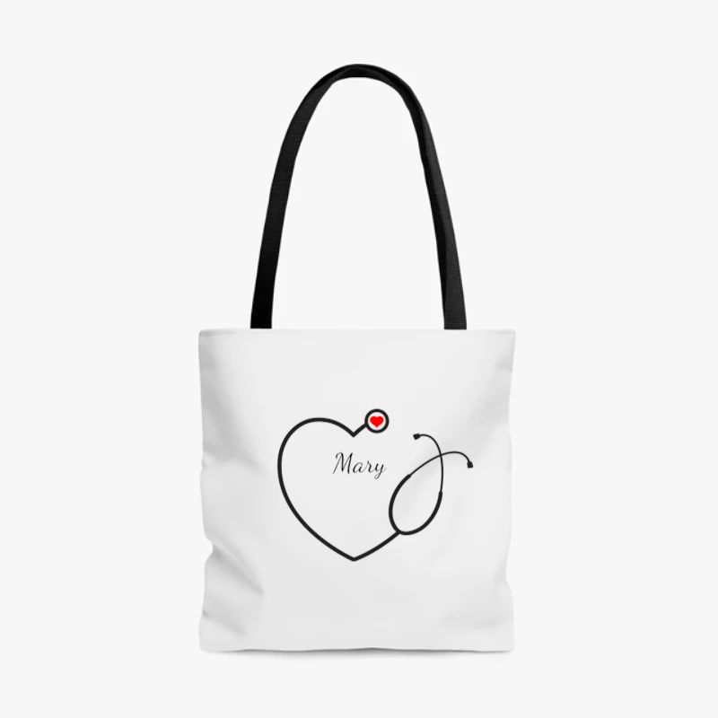 Custom Nurse, Nursing School, Nursing School,Personalized Heart Stethoscope- - AOP Tote Bag