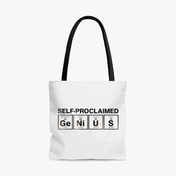 Self Bag, Proclaimed Tole Bag, Funny Chemical Clipart Handbag, Cute Chemistry AOP Tote Bag