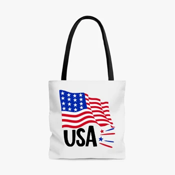 USA Flag Memorial Day Bag, Freedom USA Tole Bag, Independence Day Handbag, 4th Of July Bag, American Flag Tole Bag, Red Blue White Handbag, USA Bag,  America AOP Tote Bag