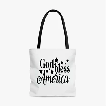God Bless America Bag, Happy 4th Of July Tole Bag, Freedom Handbag, Independence Day Bag, 4th of July Gift Tole Bag,  Patriotic AOP Tote Bag