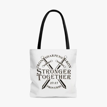 Iron Sharpens Iron Bag, Christian  For Men Tole Bag, Proverbs 27:17 Handbag, Iron Sharpens Iron Bag, Workout Tole Bag, Christian Gift Men Handbag,  Fathers Day Gift AOP Tote Bag
