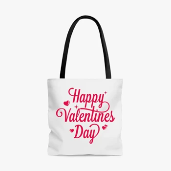 Happy valentine day Bag, Happy heart clipart Tole Bag,  Valentine clipart design AOP Tote Bag