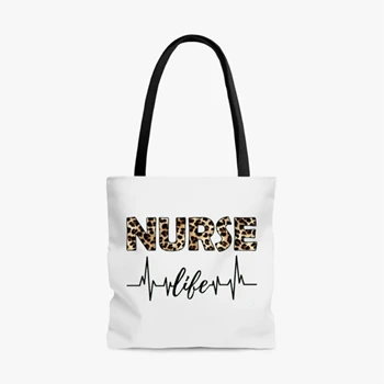 RN LPN Nurse Life Bag, Leopard Cheetah Design Tole Bag,  Nursing clipart AOP Tote Bag