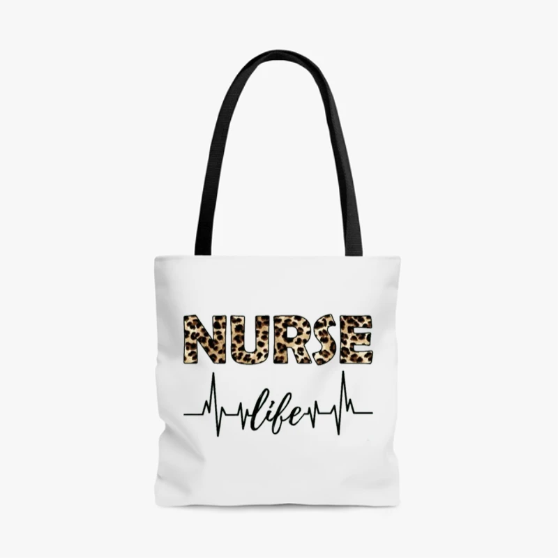 RN LPN Nurse Life, Leopard Cheetah Design, Nursing clipart- - AOP Tote Bag