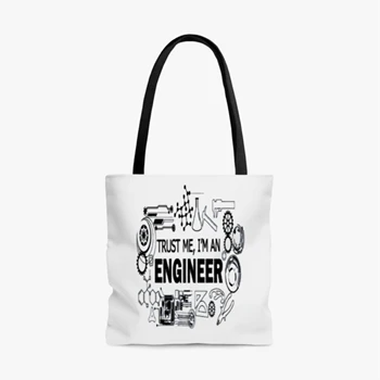 Engineer Science Humor Bag,  Stylish Design Shirts Nerd Slogen AOP Tote Bag