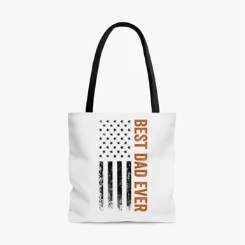 Father's day Best dad ever Bag,  US american flag father day design AOP Tote Bag