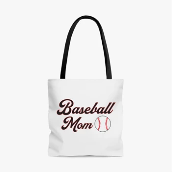 Baseball Mom Clipart Bag,  Game Day Mother's Day Mama Graphic AOP Tote Bag