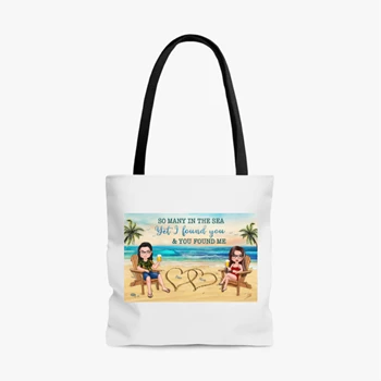 You and Me We Got This Summer Doll Couple On Beach Bag,  Personalized Couple Design AOP Tote Bag