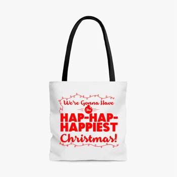 We are gonna have the happiest christmas Bag, christmask clipart Tole Bag, happy christmas design AOP Tote Bag