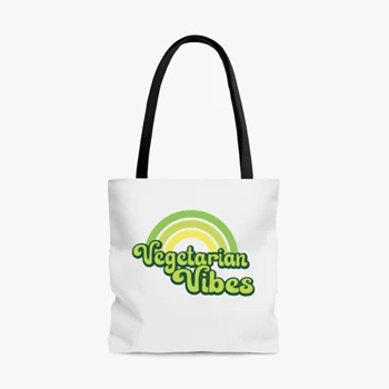 Vegetable Vibes Bag, Vegetarian Tole Bag, Animal Lover Handbag, Animal Activist Bag, Vegan Tole Bag, Vegetarian Gift Handbag,  Funny Vegetarian AOP Tote Bag