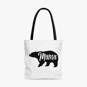 Mama Bear Clipart Bag, Cute Funny Best Mom of Boys Girls Tole Bag,  Cool Mother Graphic AOP Tote Bag